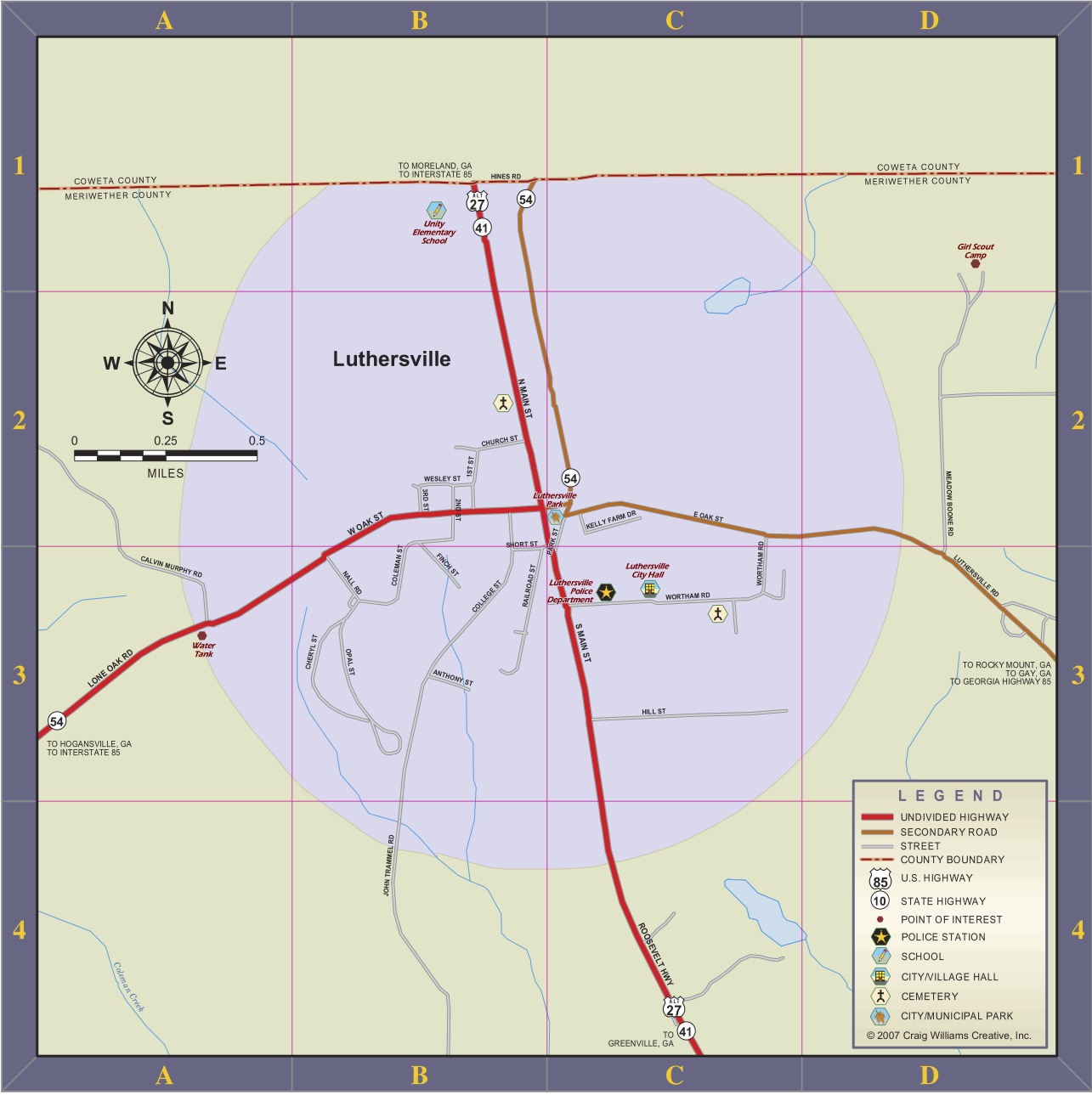 City of Luthersville > Area Map